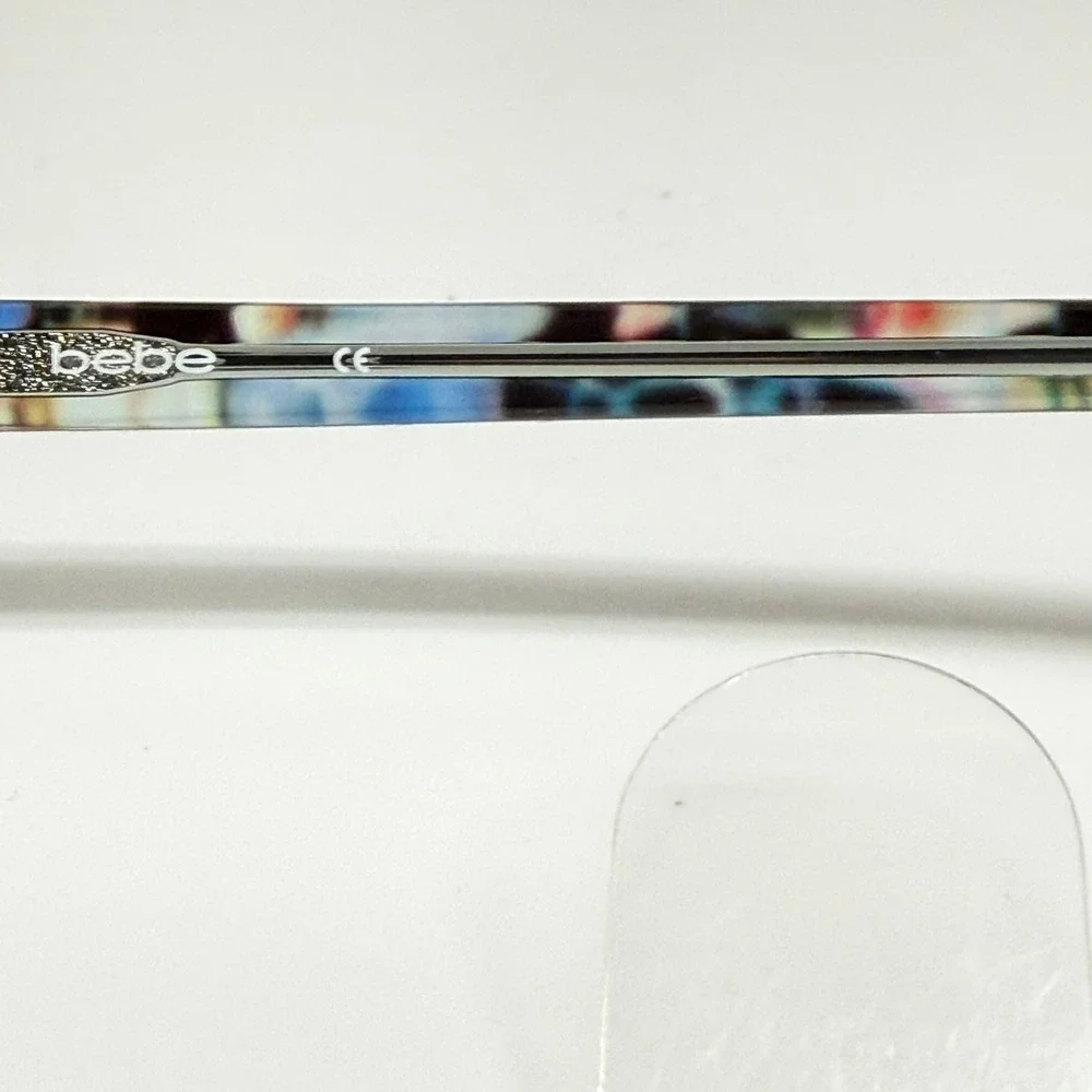 Bebe BB5144‎ Jet Black Blue Tortoise Rectangular Eyeglasses Frames 51-17-135